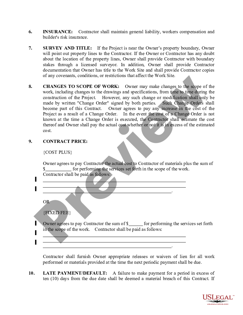 Flooring Contract Template With Word Bank