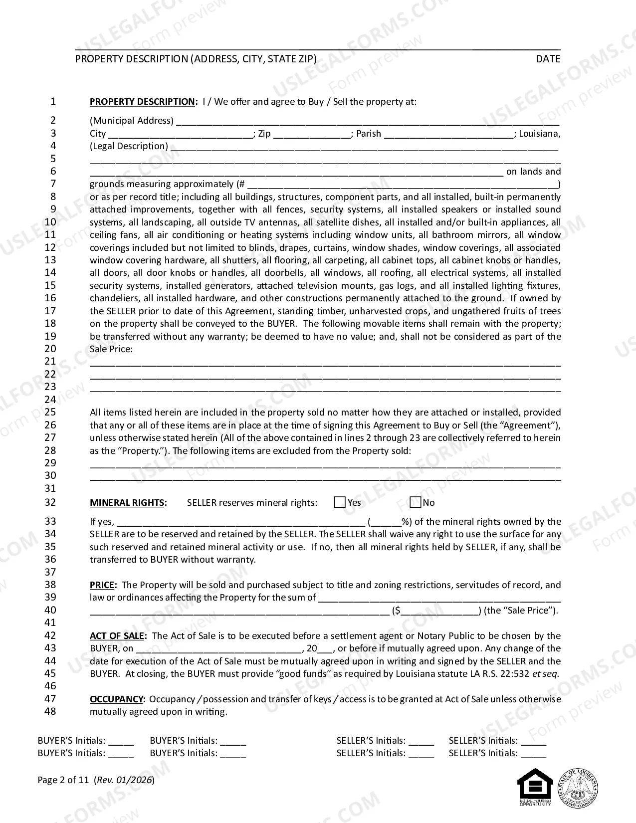 Preview Contract for Sale and Purchase of Real Estate with or without Agent or Broker for Residential Home Sale Agreement