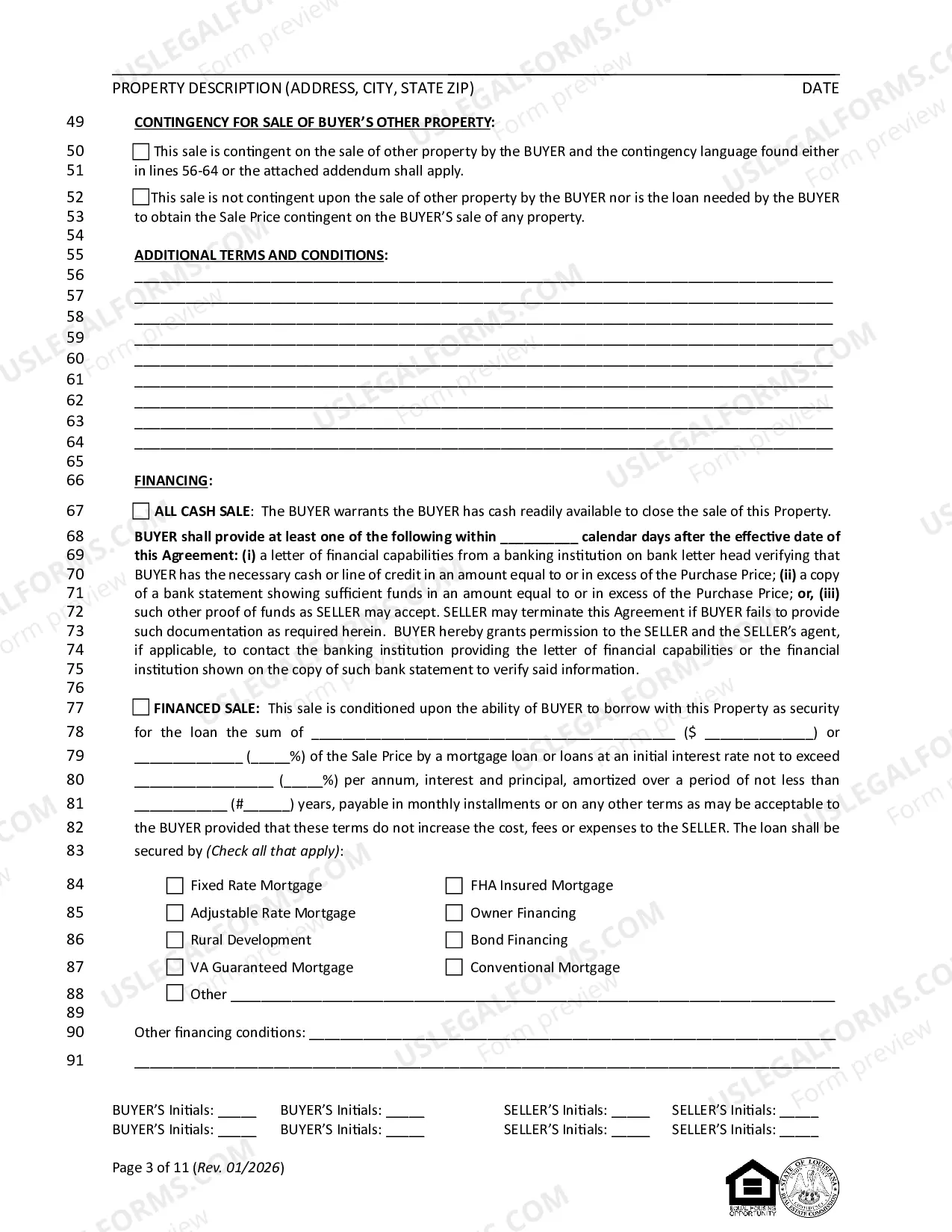 Preview Contract for Sale and Purchase of Real Estate with or without Agent or Broker for Residential Home Sale Agreement