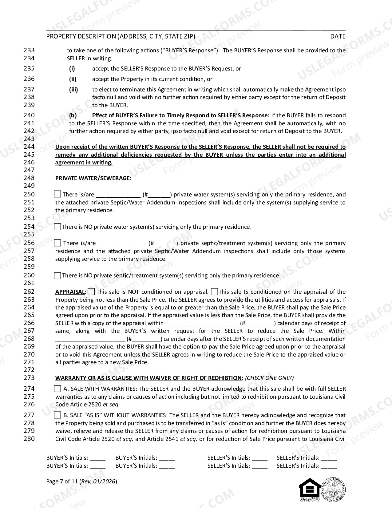 Preview Contract for Sale and Purchase of Real Estate with or without Agent or Broker for Residential Home Sale Agreement