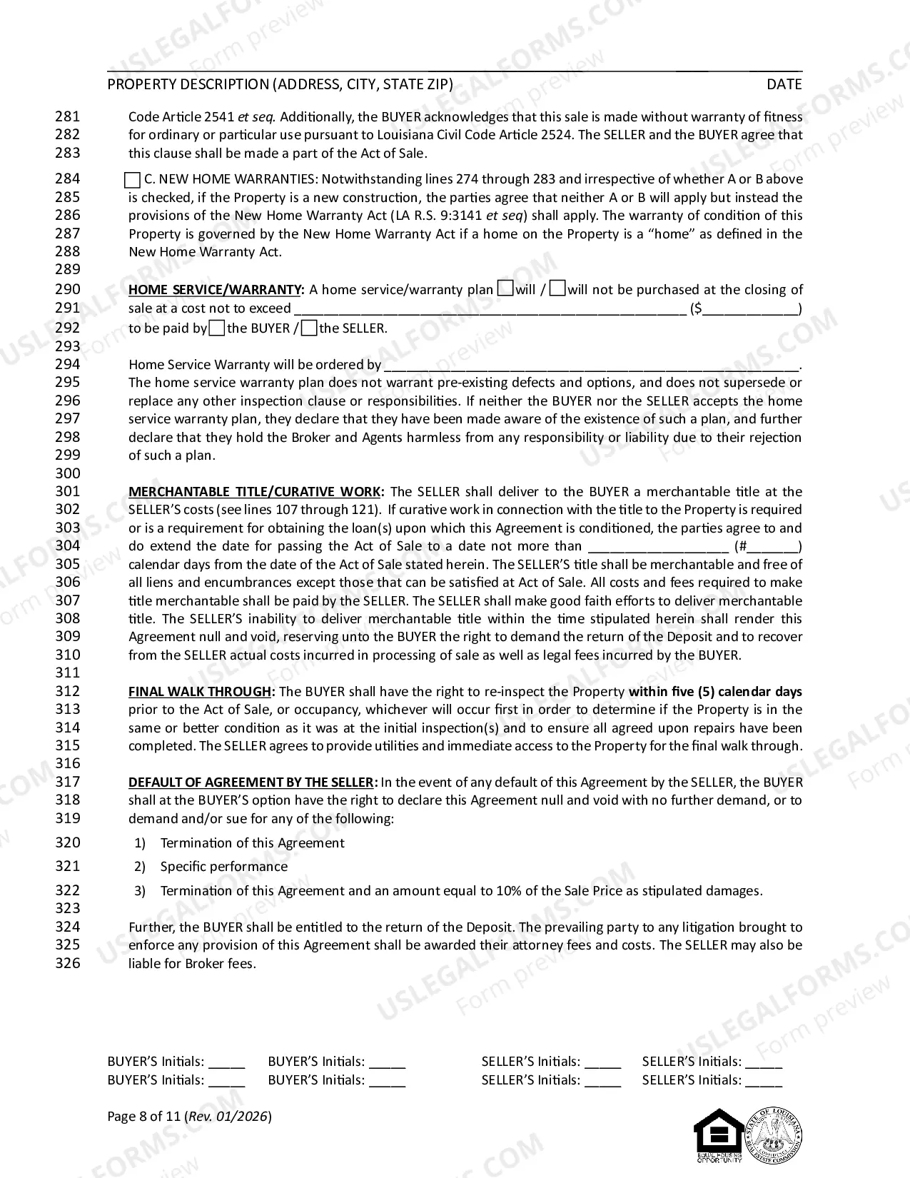Preview Contract for Sale and Purchase of Real Estate with or without Agent or Broker for Residential Home Sale Agreement