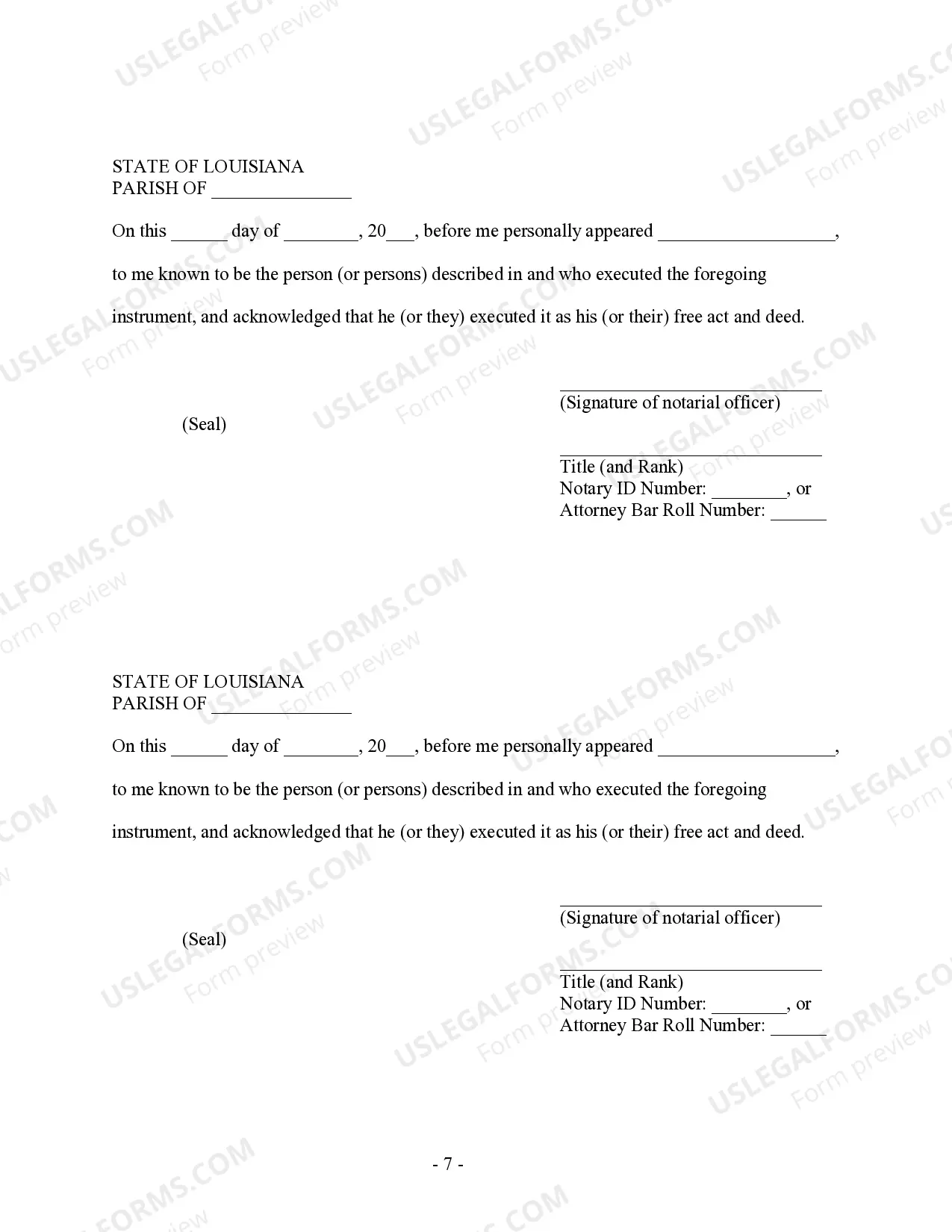 Preview Louisiana Prenuptial Premarital Agreement without Financial Statements