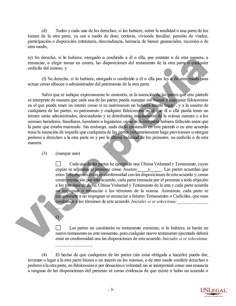 Preview Acuerdo prematrimonial prenupcial de Luisiana con estados financieros