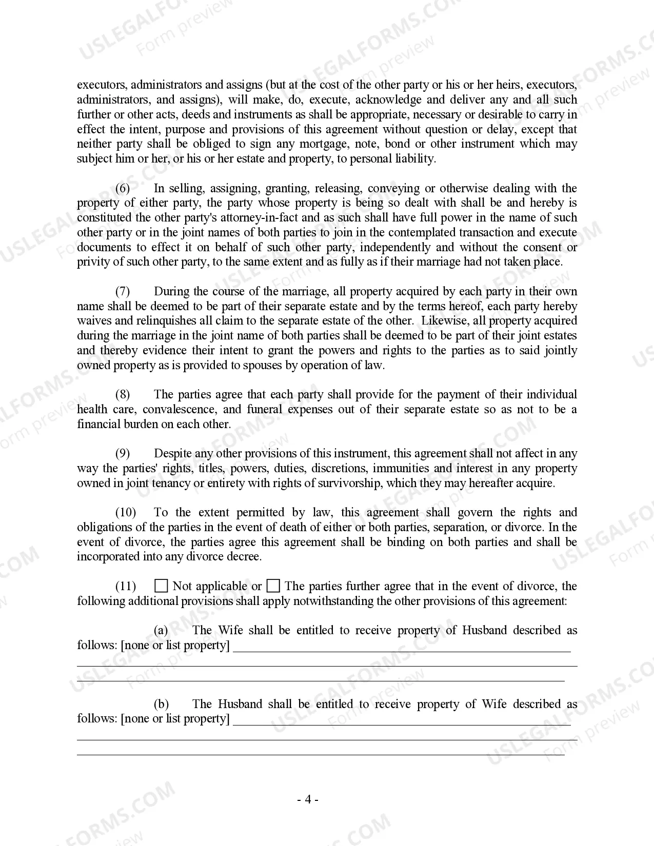 Preview Louisiana Prenuptial Premarital Agreement with Financial Statements