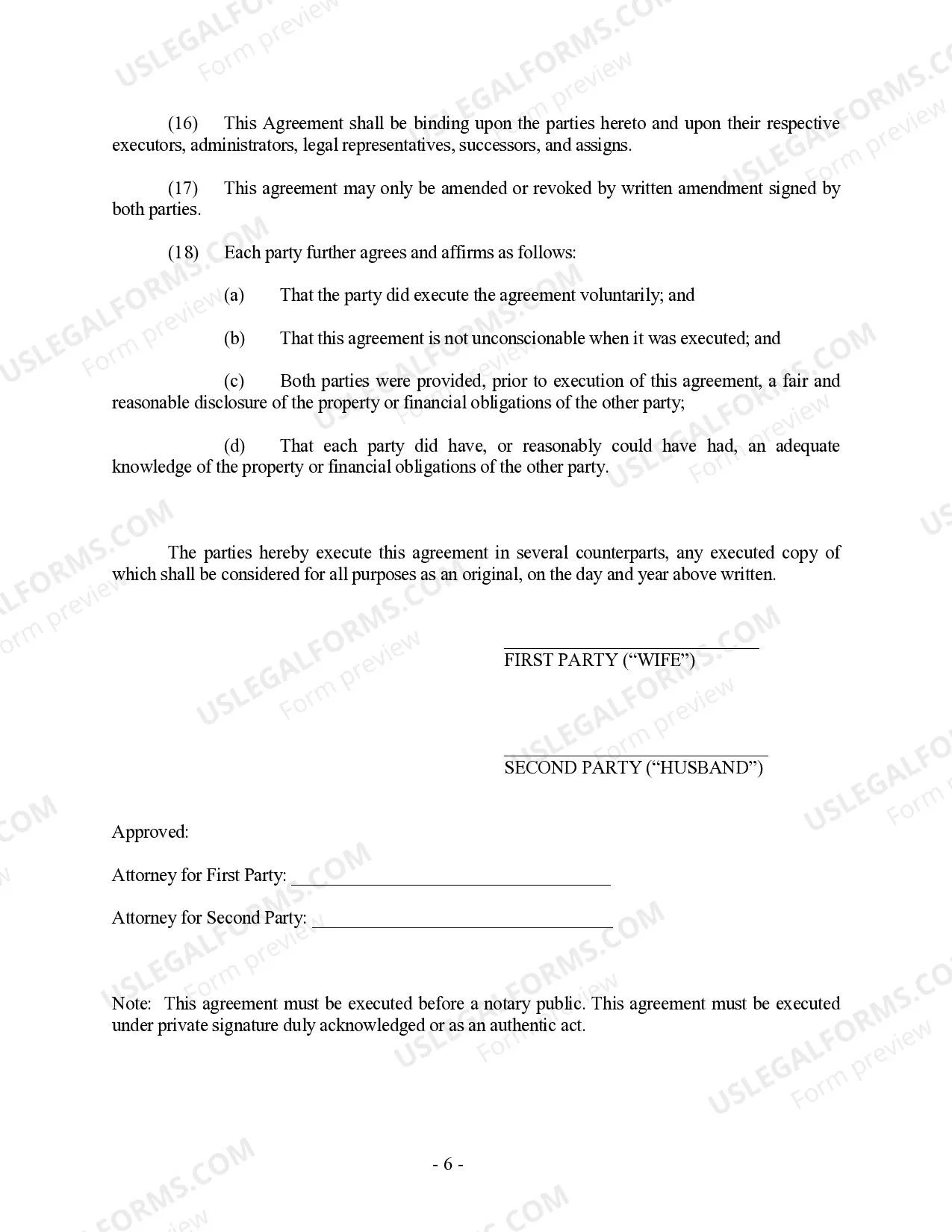 Preview Louisiana Prenuptial Premarital Agreement with Financial Statements