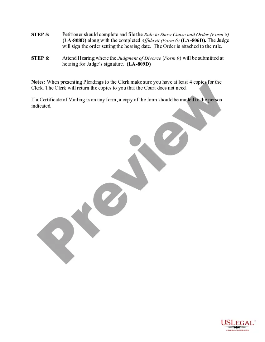 Get Louisiana No-Fault Agreed Uncontested Divorce Package for Dissolution of Marriage for Persons with No Children with or without Property and Debts Preview Louisiana No-Fault Agreed Uncontested Divorce Package for Dissolution of Marriage for Persons with No Children with or without Property and Debts