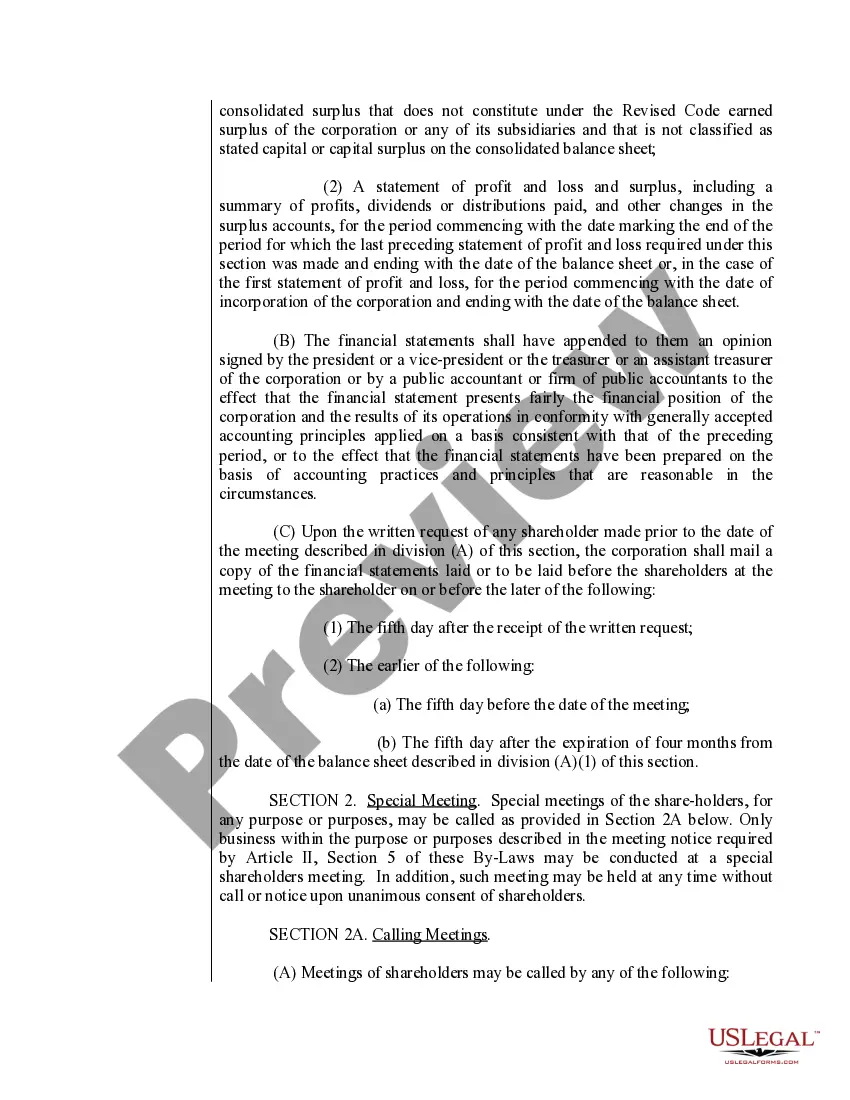 Preview Louisiana Bylaws for Corporation