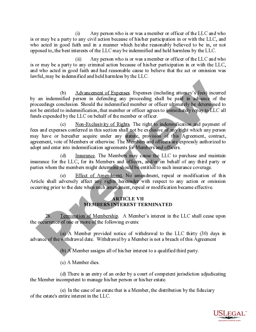 Get Limited Liability Company LLC Operating Agreement Preview Limited Liability Company LLC Operating Agreement