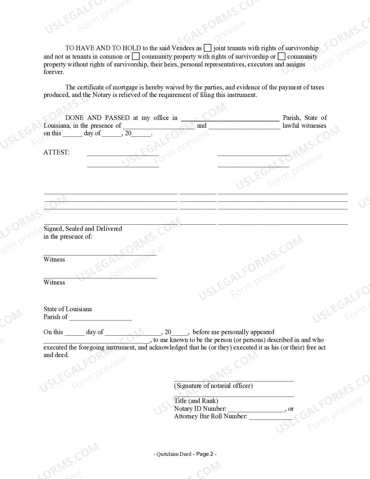 Preview Quitclaim Deed from Individual to Husband and Wife