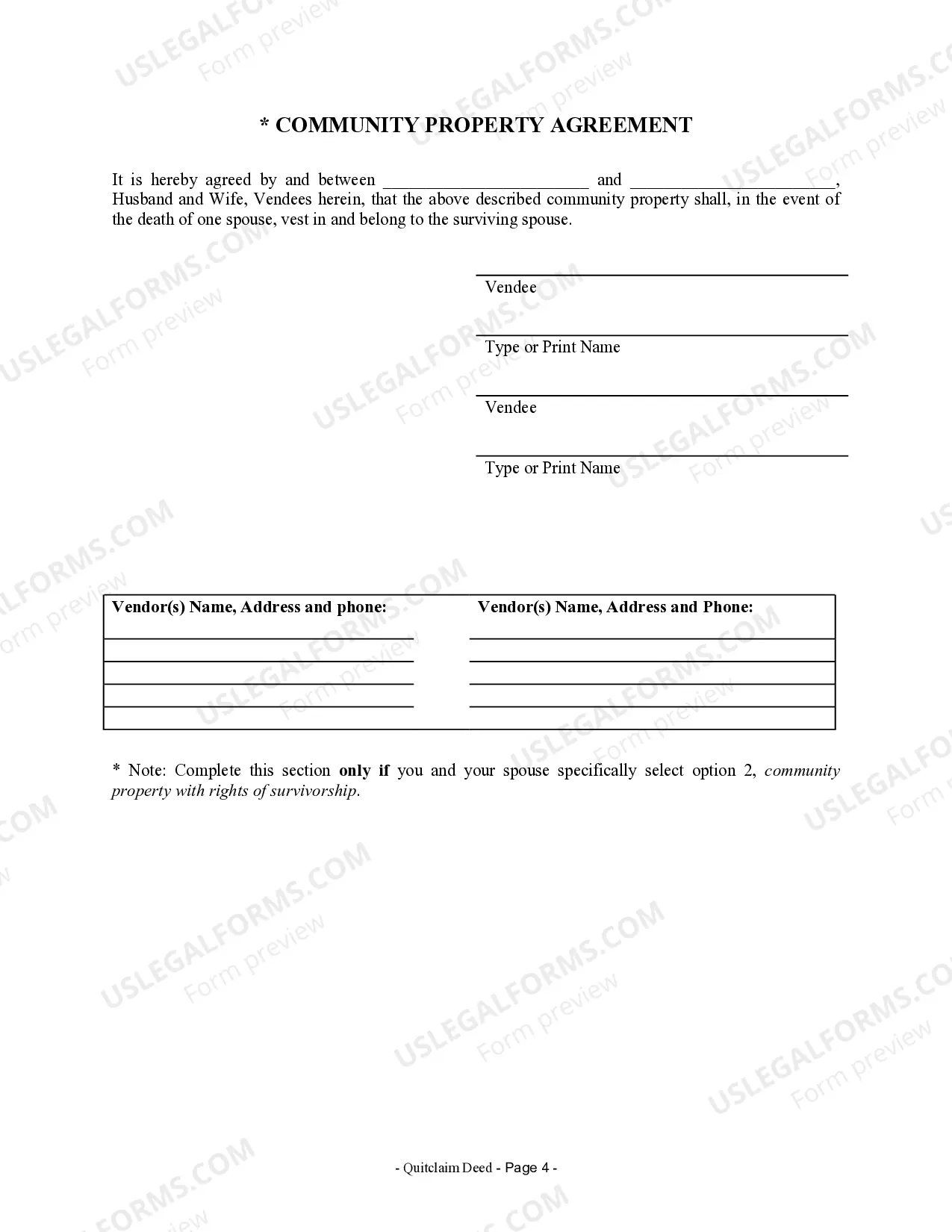 Preview Quitclaim Deed from Individual to Husband and Wife