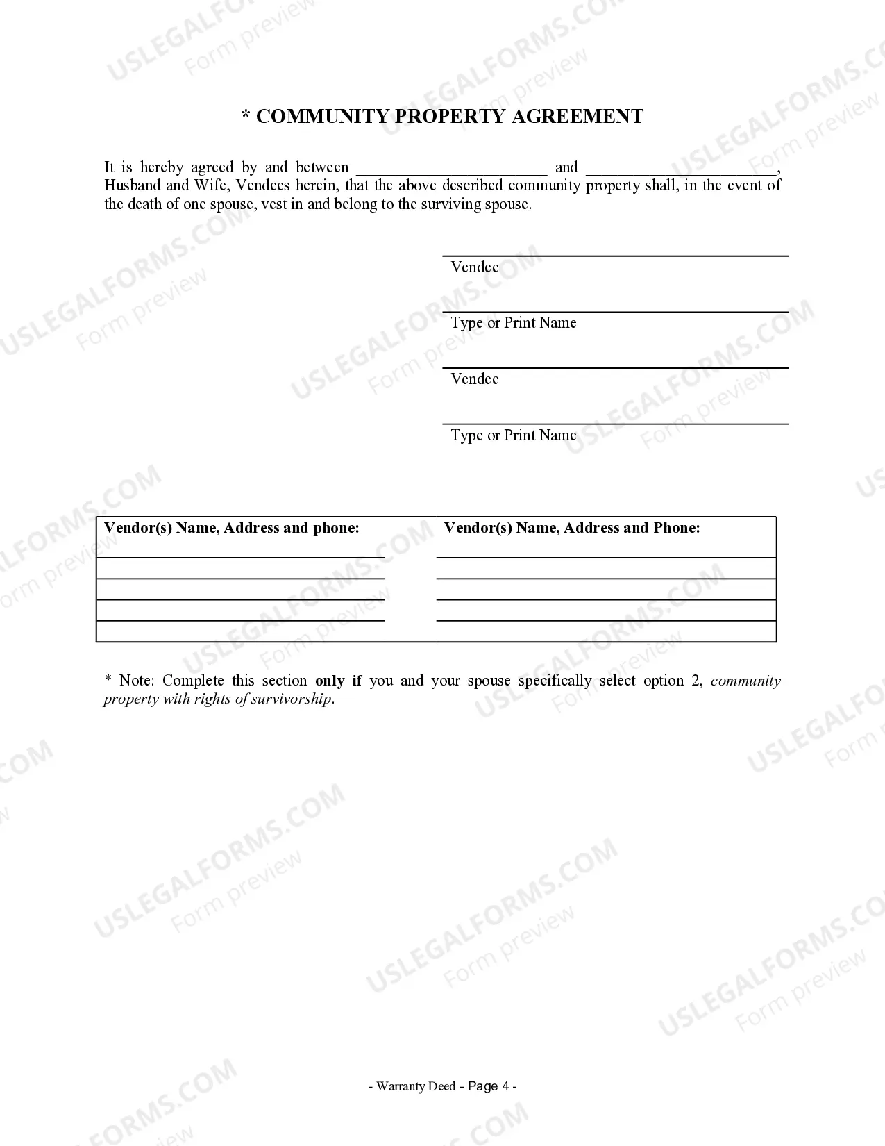 Preview Warranty Deed from Individual to Husband and Wife