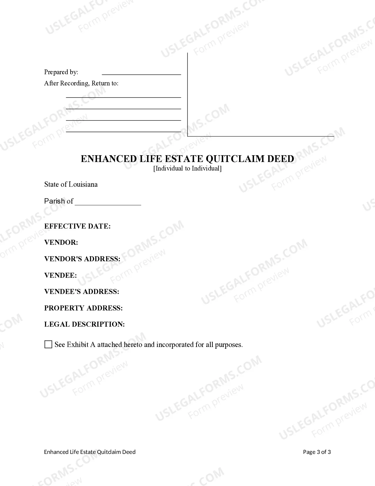 life-estate-deed-louisiana-form-us-legal-forms for Free Printable Lady Bird Deed Life Estate Deed Louisiana Form | US Legal Forms for Free Printable Lady Bird Deed