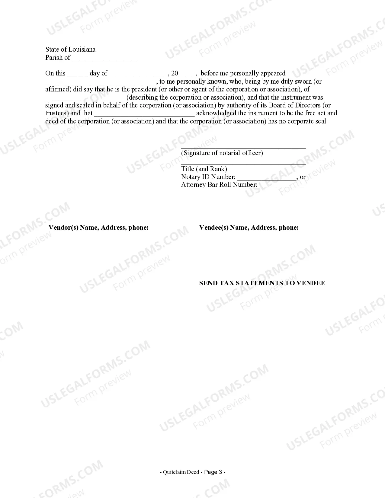 Preview Quitclaim Deed from Corporation to Husband and Wife