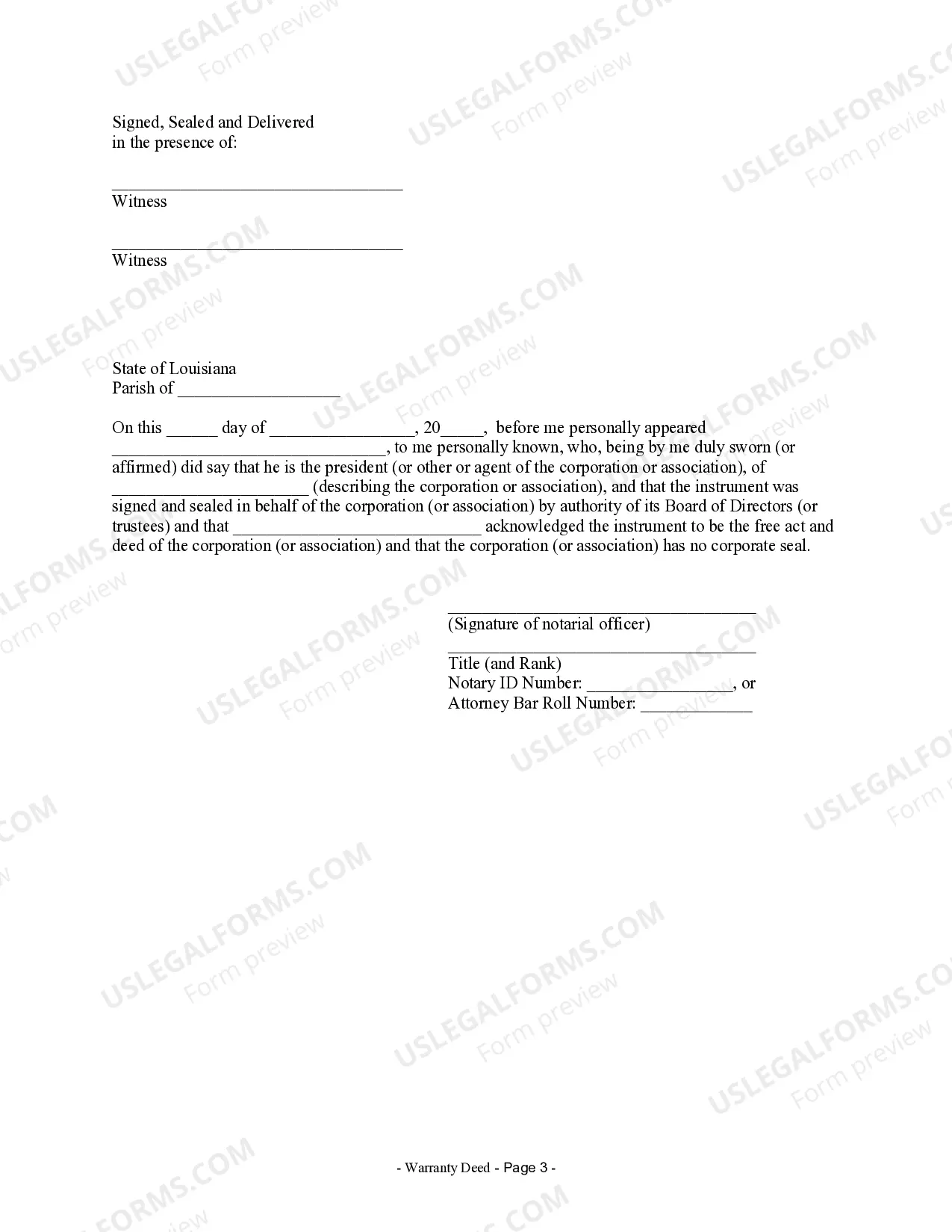 Preview Warranty Deed from Corporation to Husband and Wife