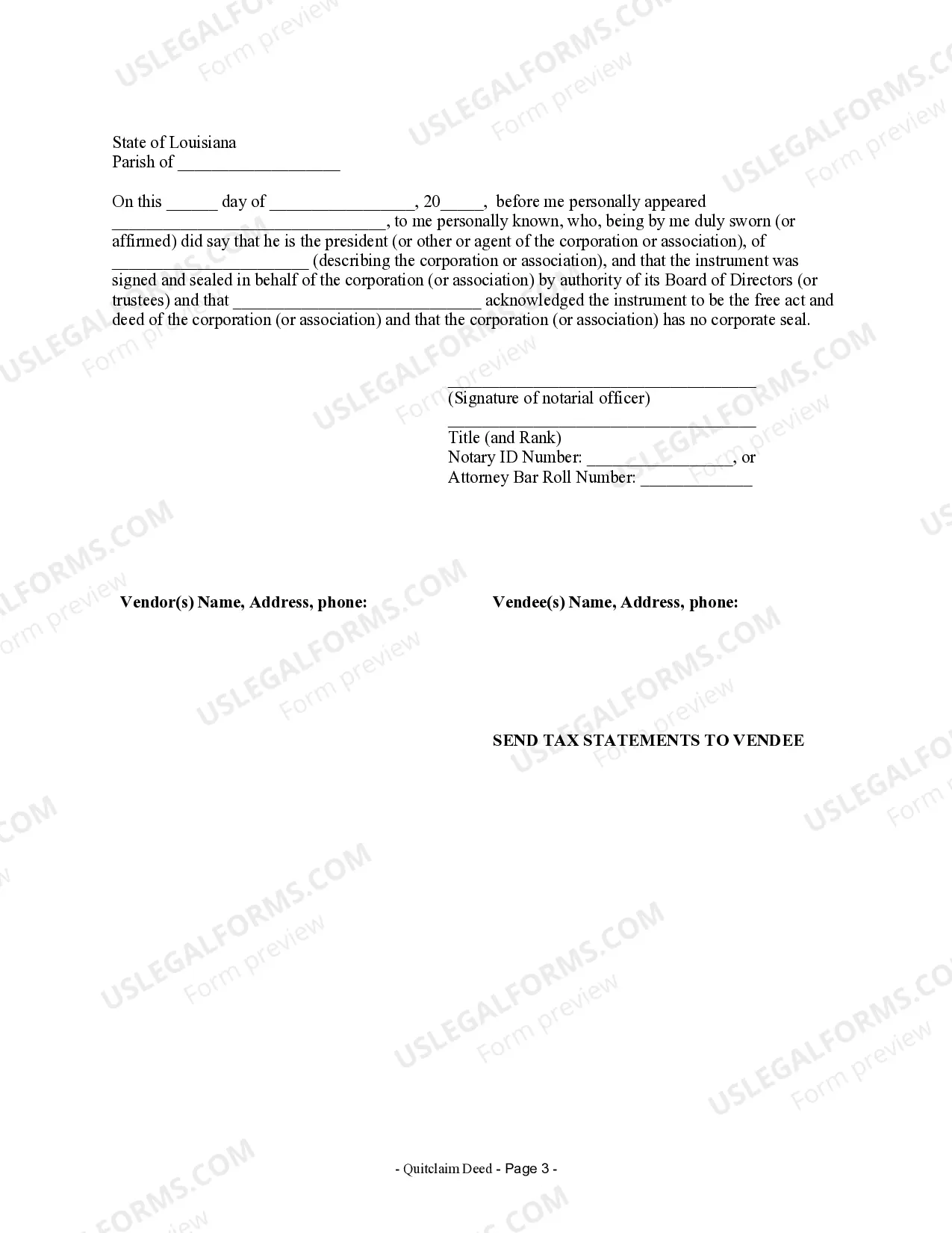 Preview Quitclaim Deed from Corporation to Individual