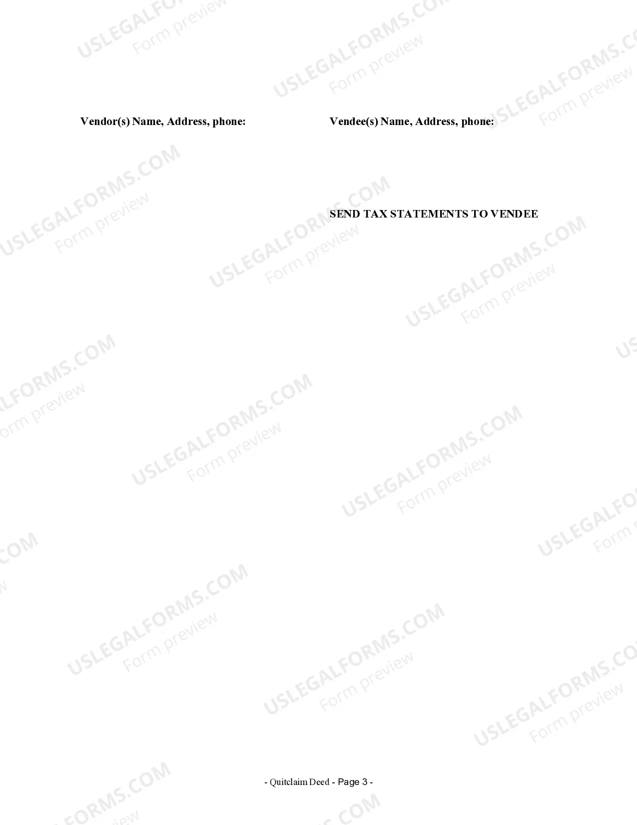 Preview Quitclaim Deed from Corporation to Corporation