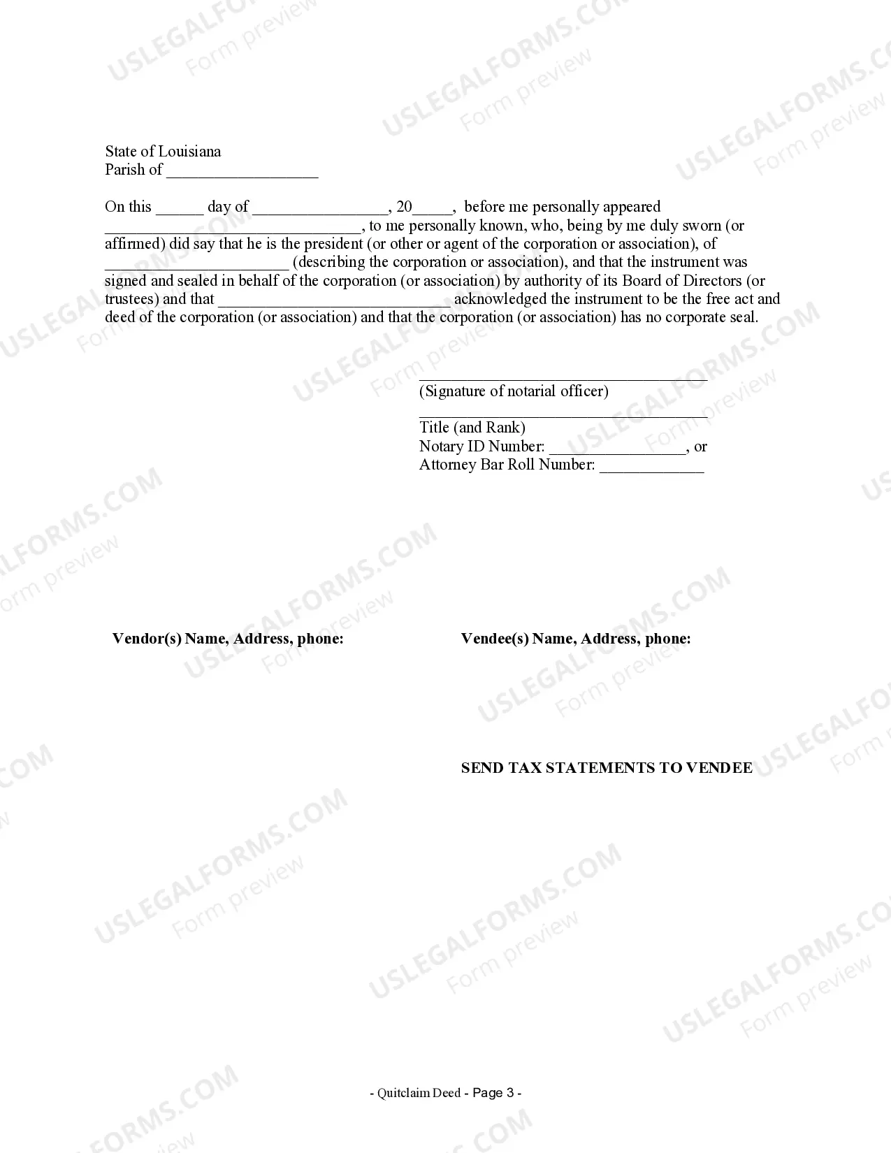 Preview Quitclaim Deed from Corporation to Two Individuals