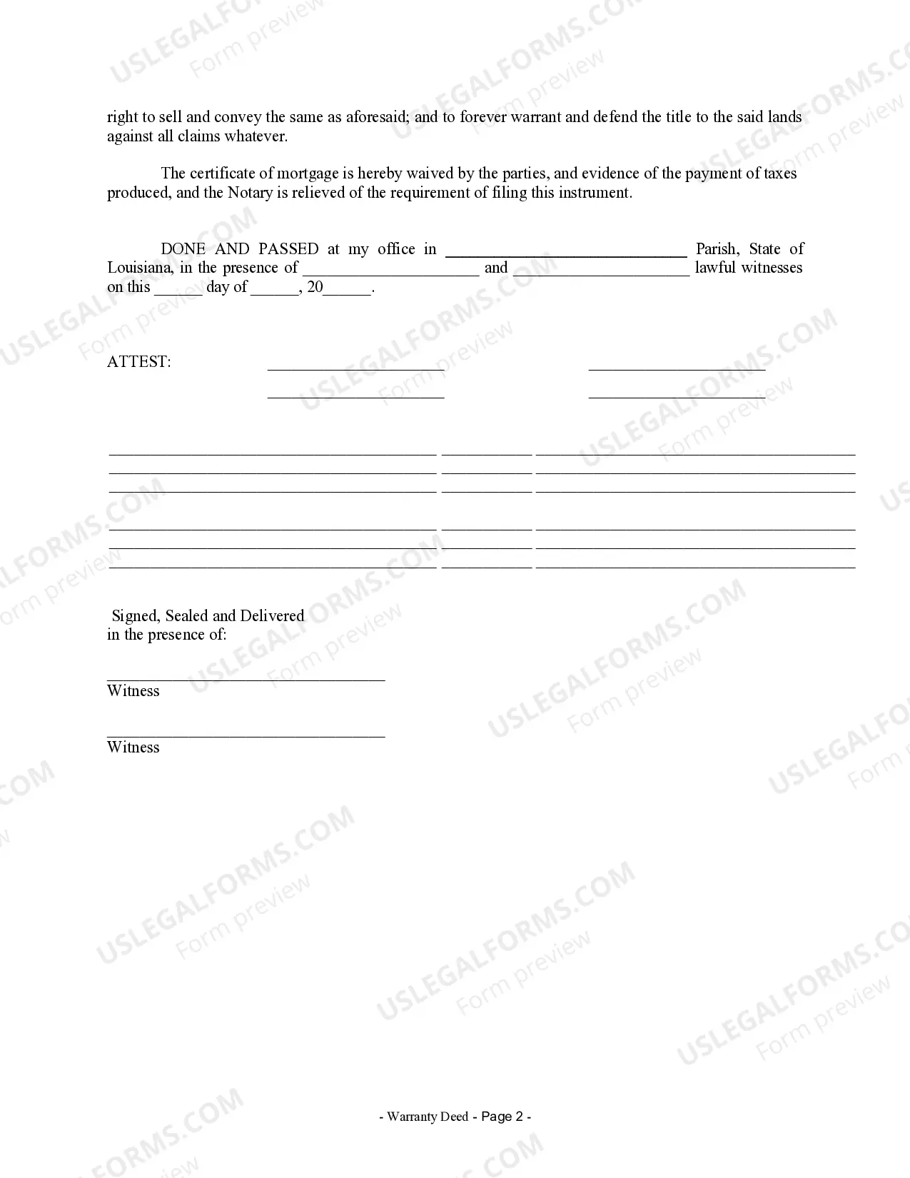 Preview Warranty Deed from Husband and Wife to a Trust
