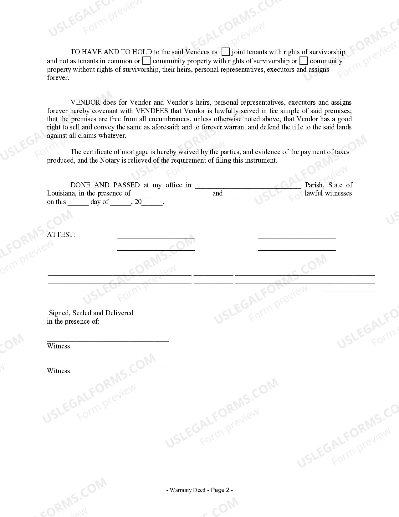 Preview Warranty Deed from Husband to Himself and Wife