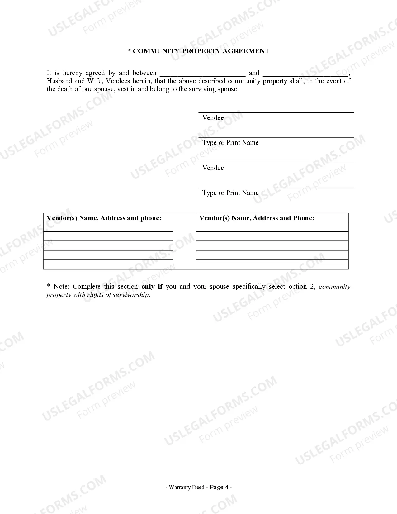 Preview Warranty Deed from Husband to Himself and Wife