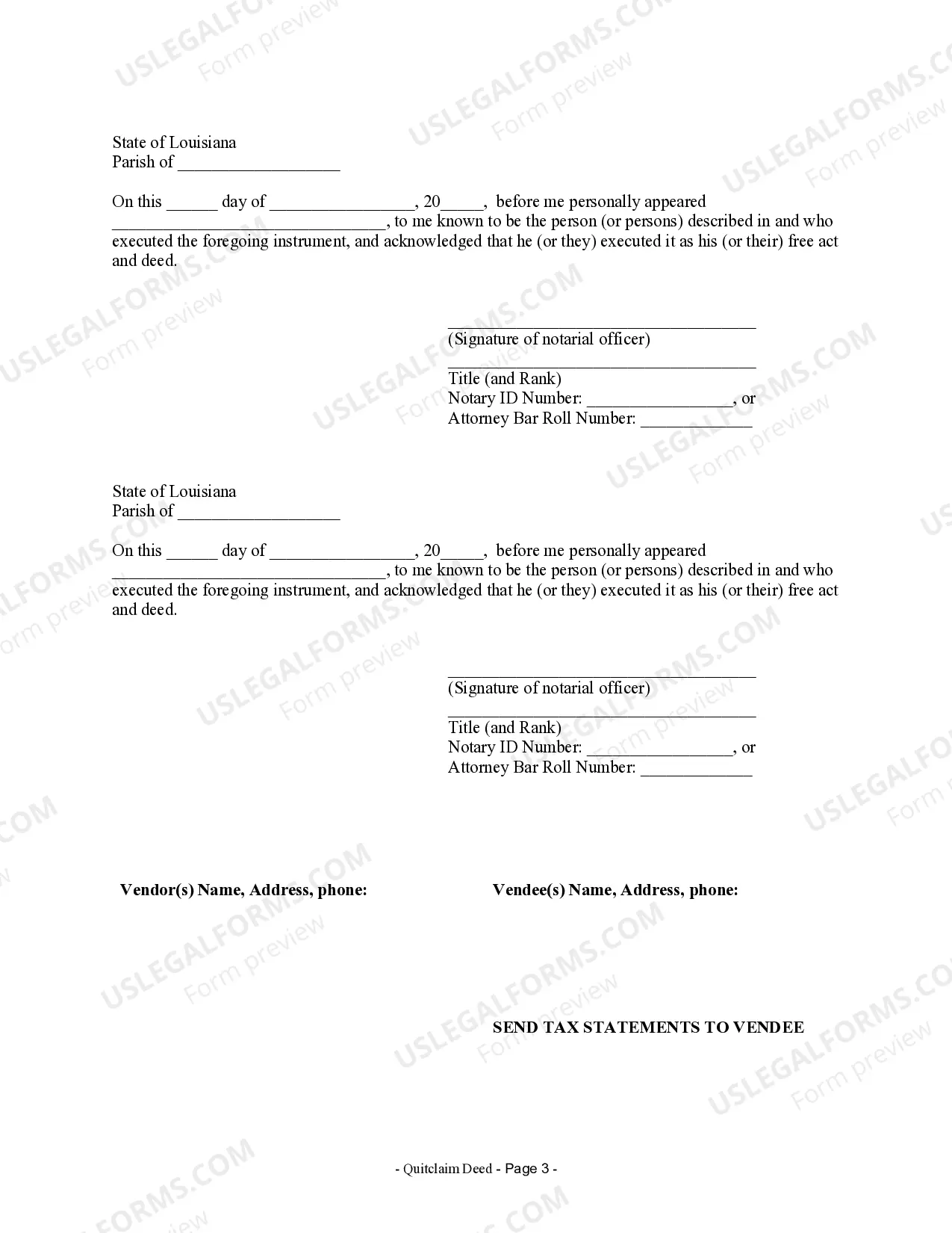 Preview Quitclaim Deed from Husband and Wife to Husband and Wife