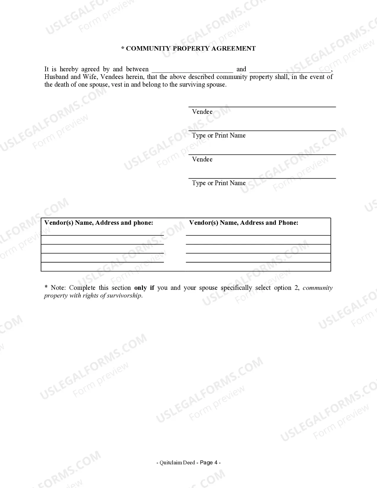 Preview Quitclaim Deed from Husband and Wife to Husband and Wife