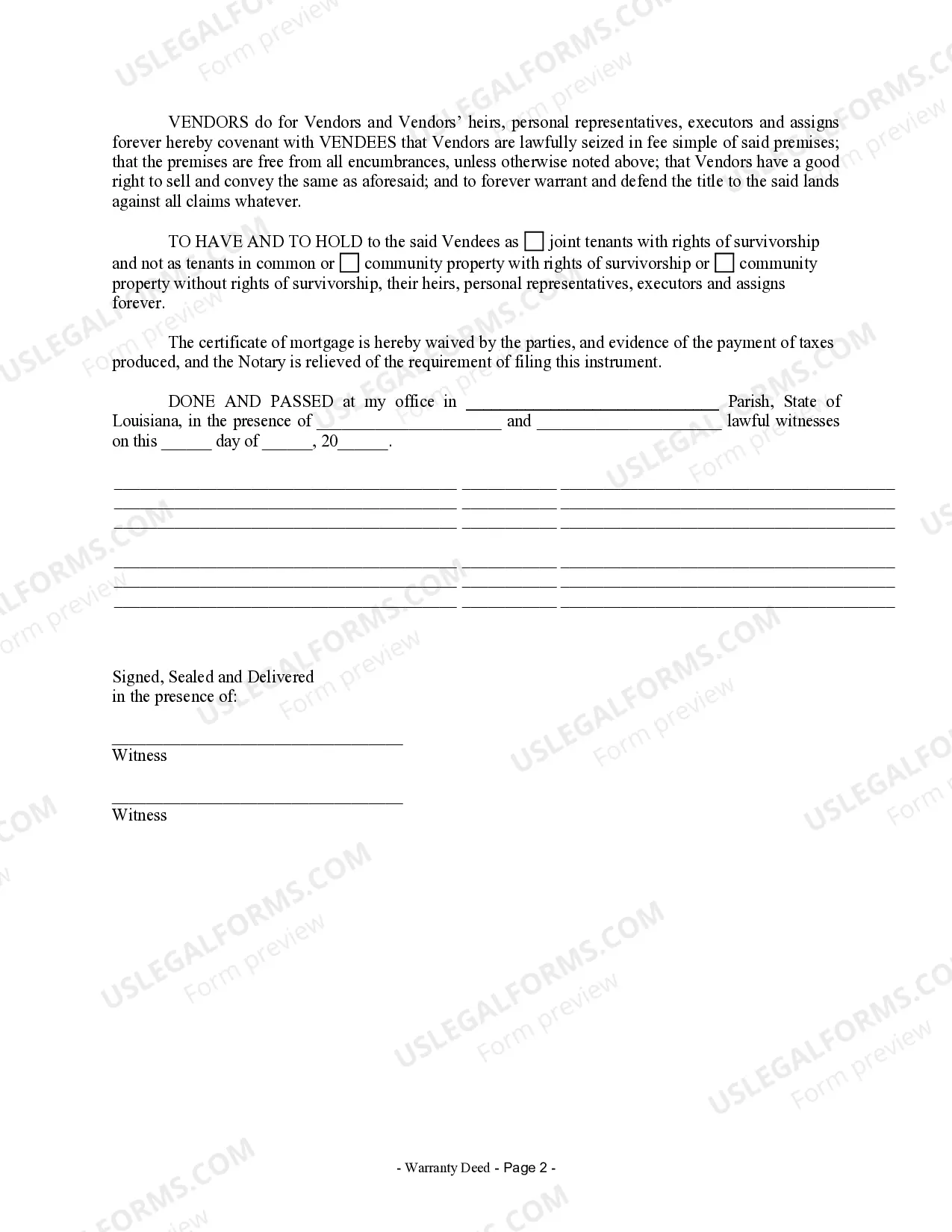 Preview Warranty Deed from Husband and Wife to Husband and Wife