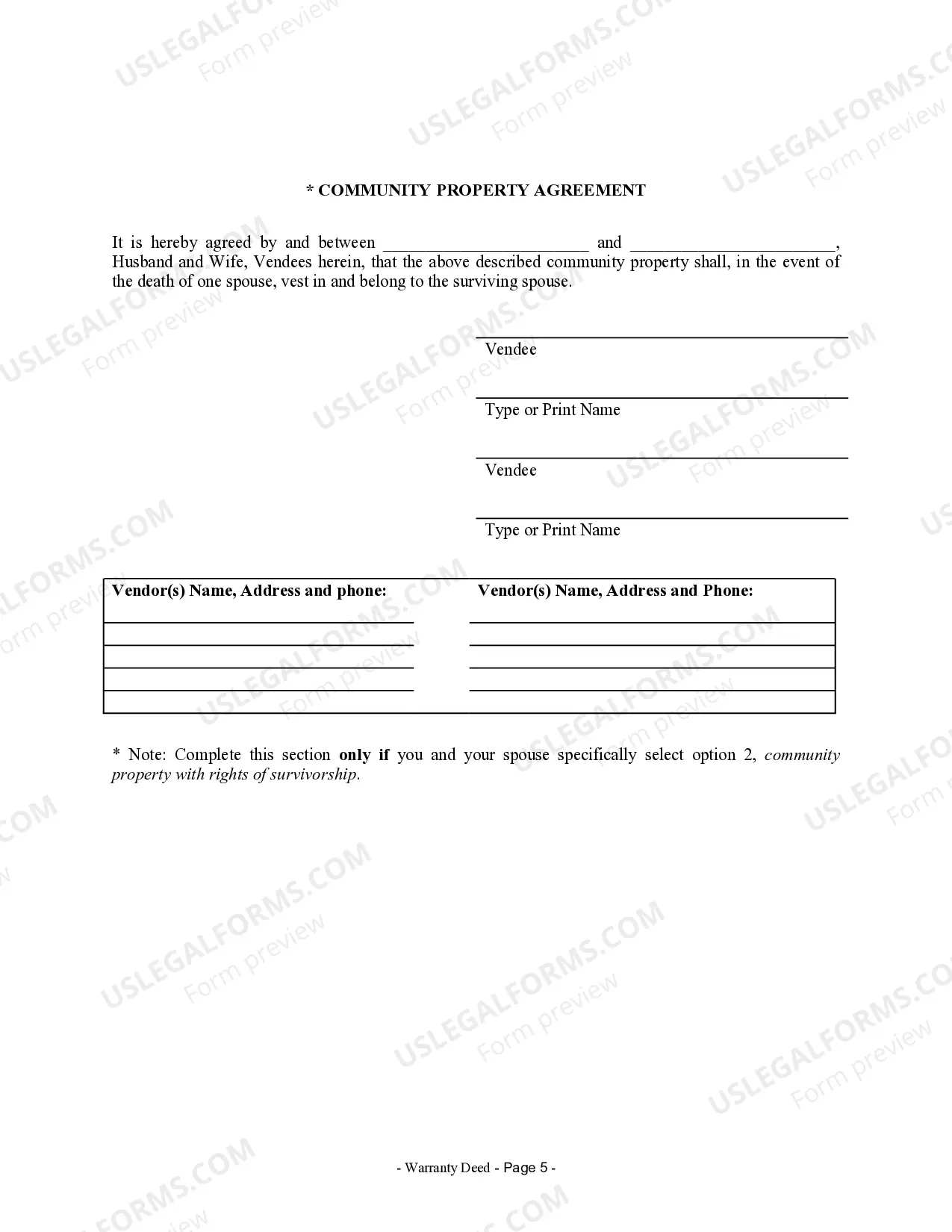 Preview Warranty Deed from Husband and Wife to Husband and Wife