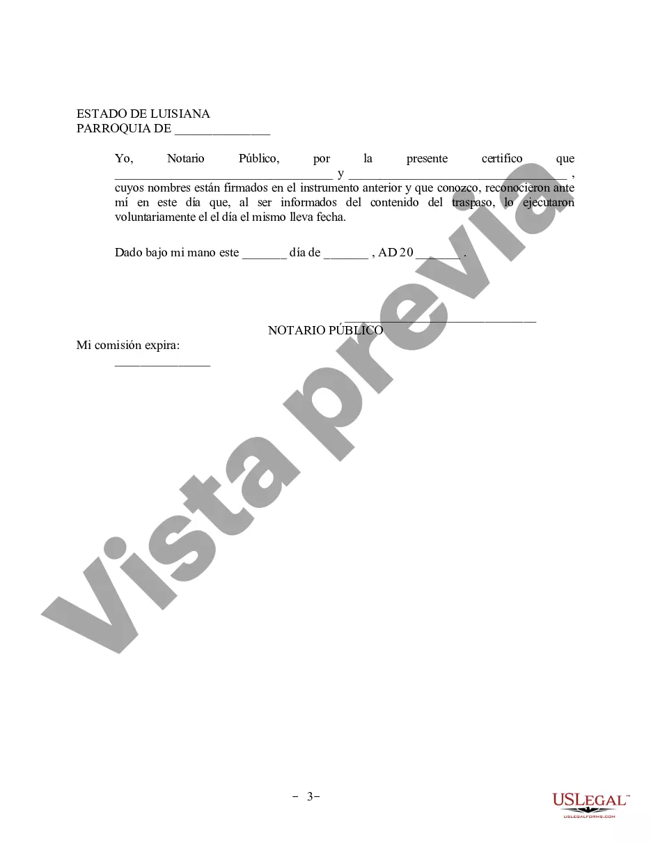 Preview Revocación del Acuerdo de propiedad posnupcial - Luisiana