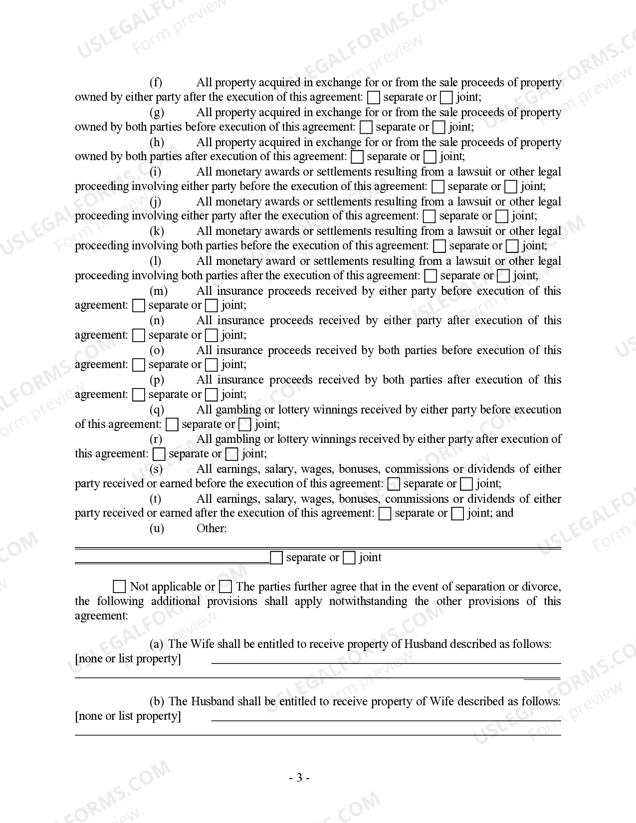 Preview Postnuptial Property Agreement
