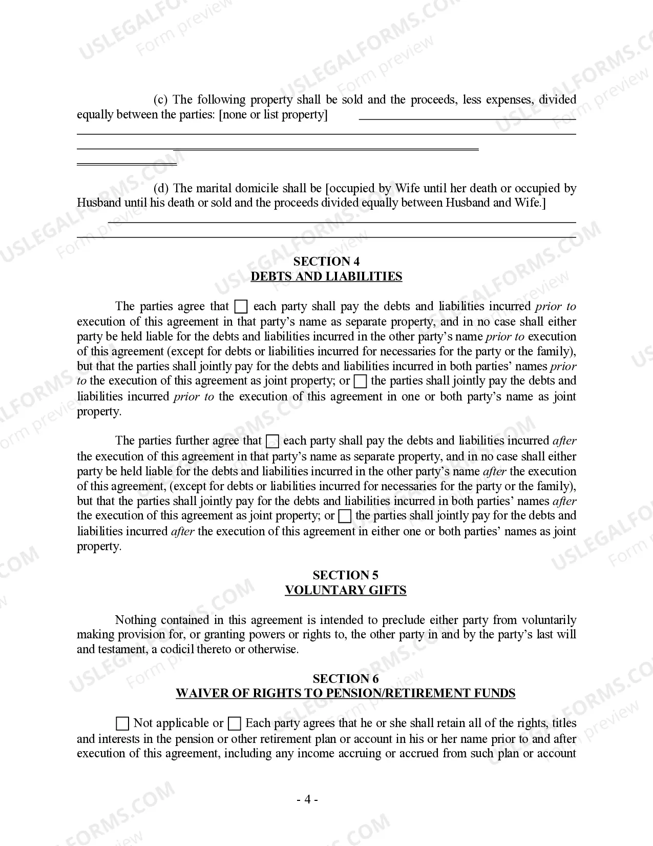 Preview Postnuptial Property Agreement