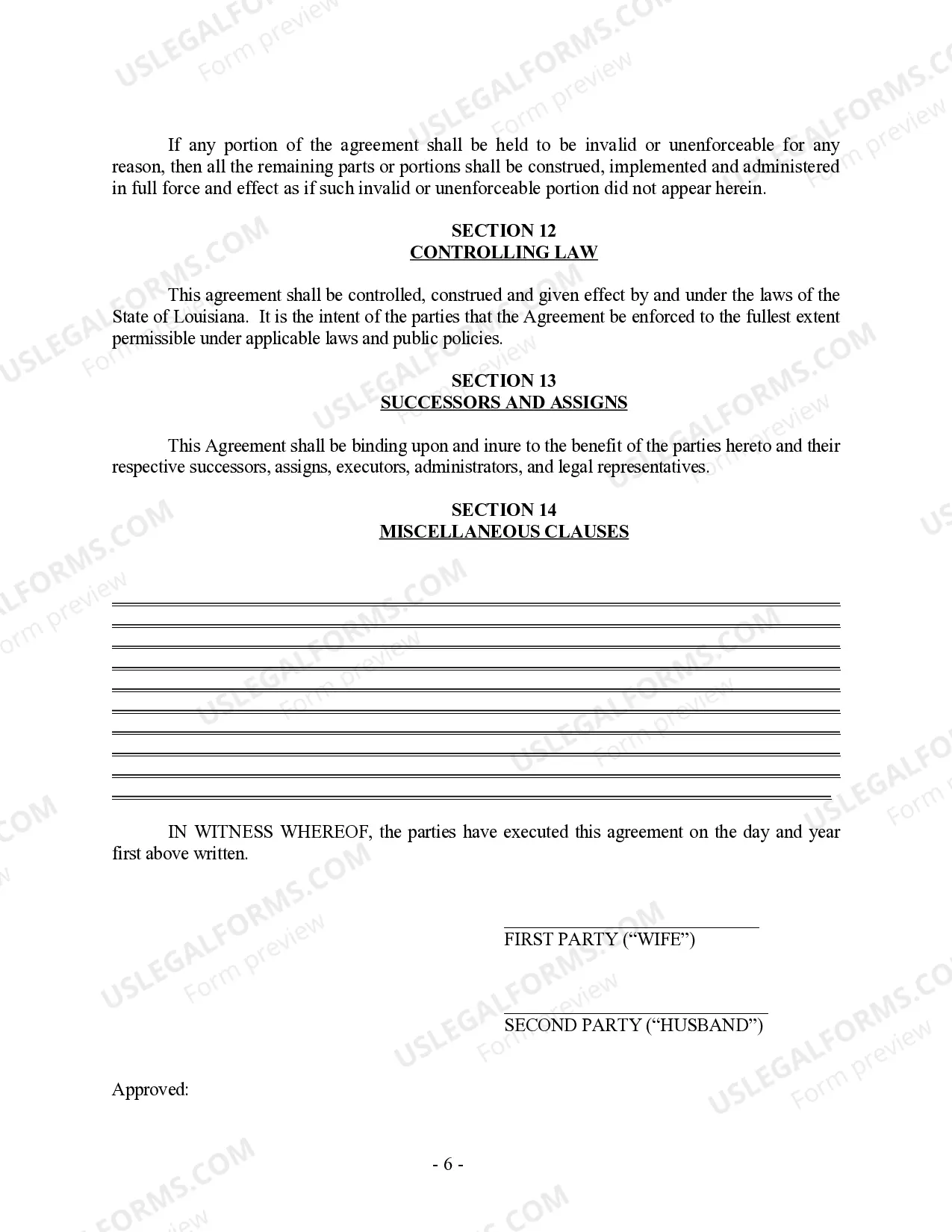 Preview Postnuptial Property Agreement