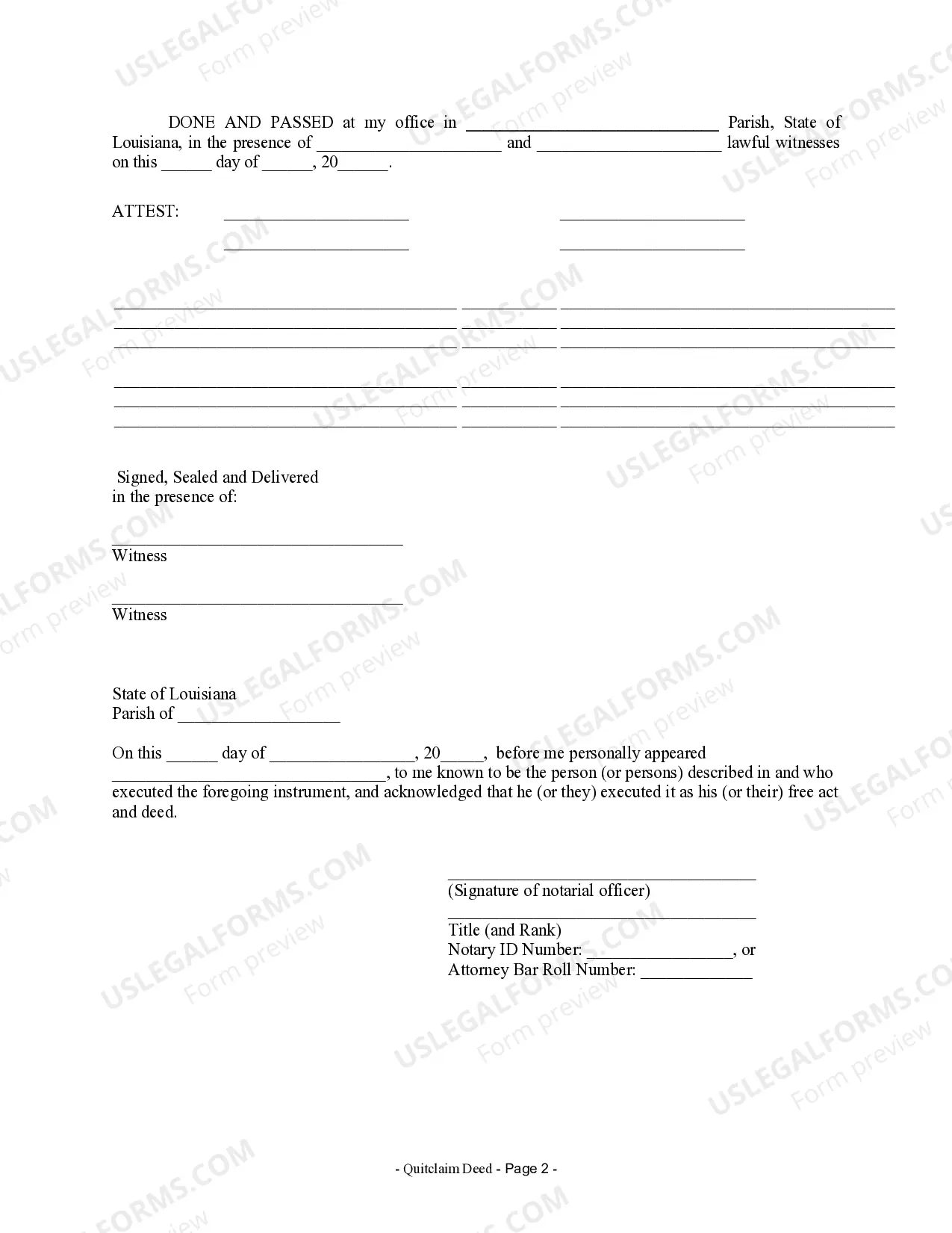 Preview Quitclaim Deed from Husband and Wife to an Individual
