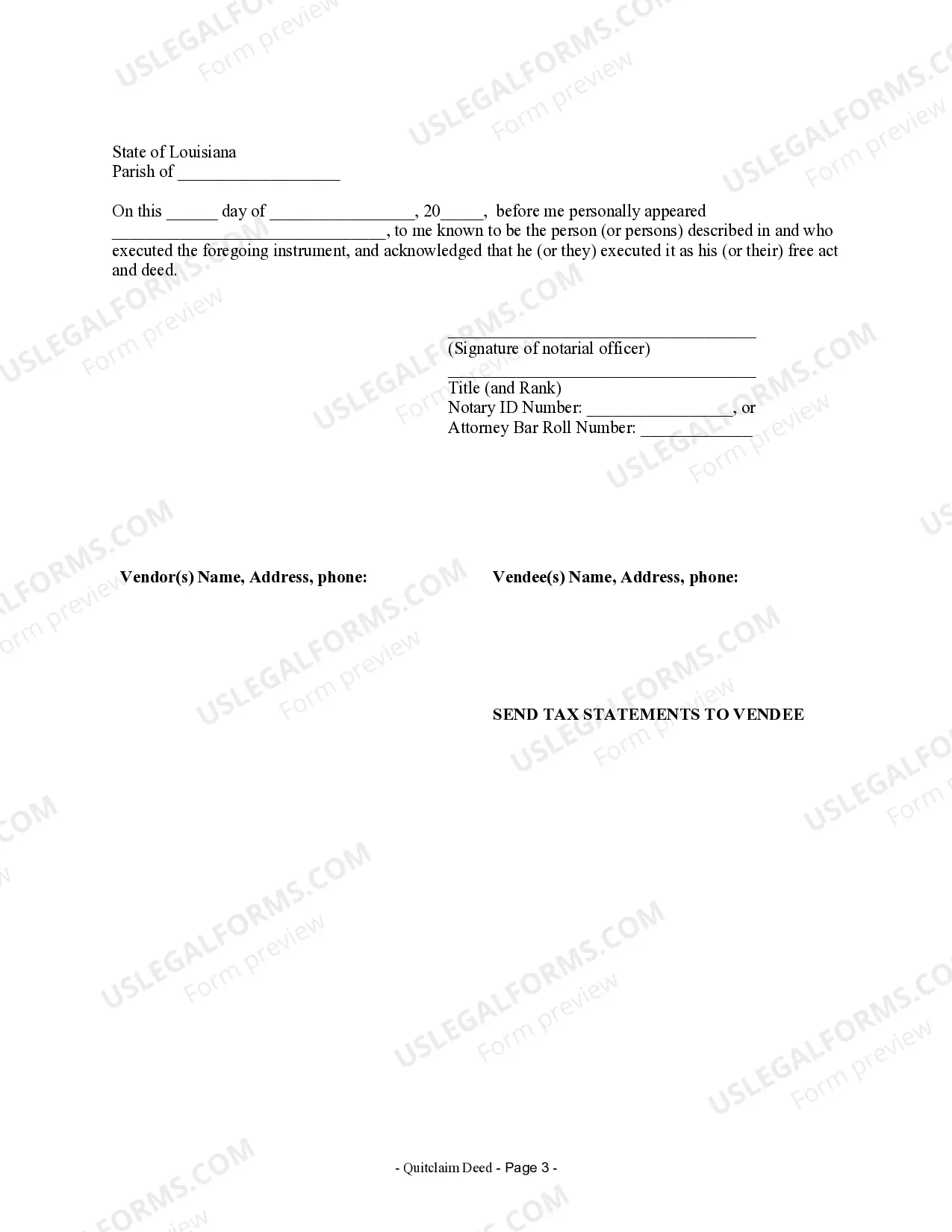 Preview Quitclaim Deed from Husband and Wife to an Individual