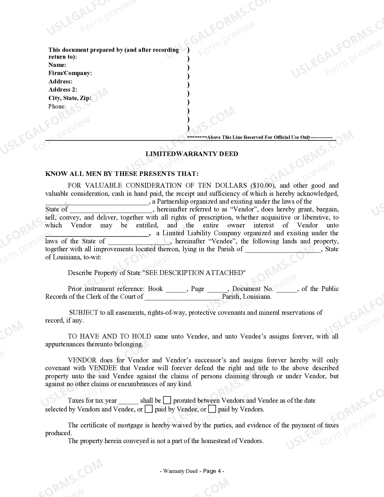 Preview Quitclaim Deed from Individual to Individual without Waiver of Dower, Curtsey, and Homestead