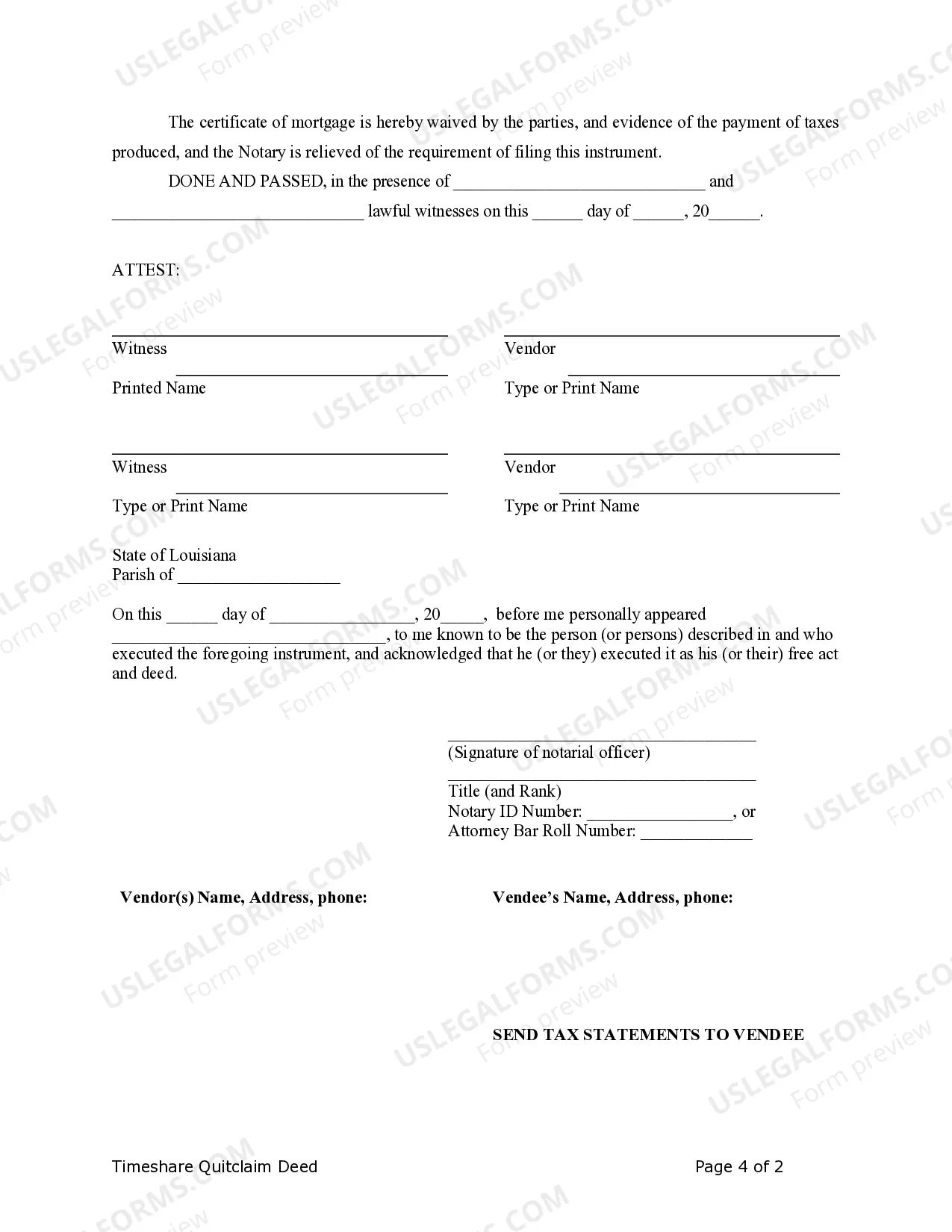 Preview Quitclaim Deed for Timeshare from Two Individuals to an Individual