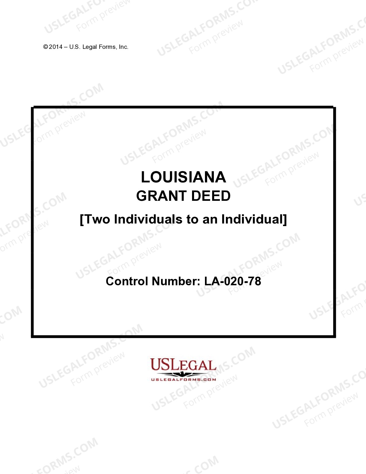Louisiana Grant Deed from Two Individuals to an Individual Grant Deed