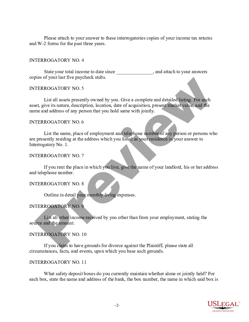 Louisiana discovery interrogatories from plaintiff to defendant with