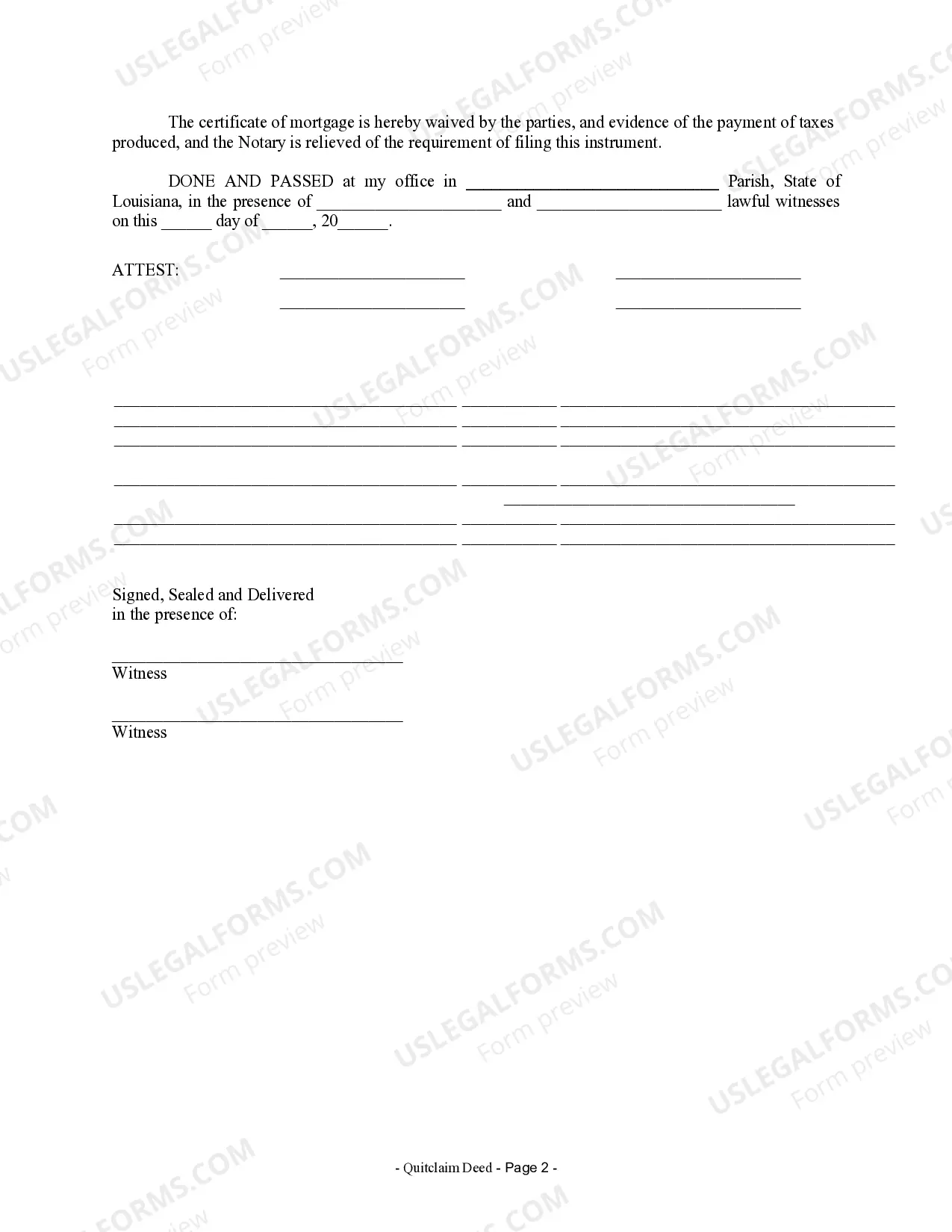 Preview Quitclaim Deed by Two Individuals to LLC