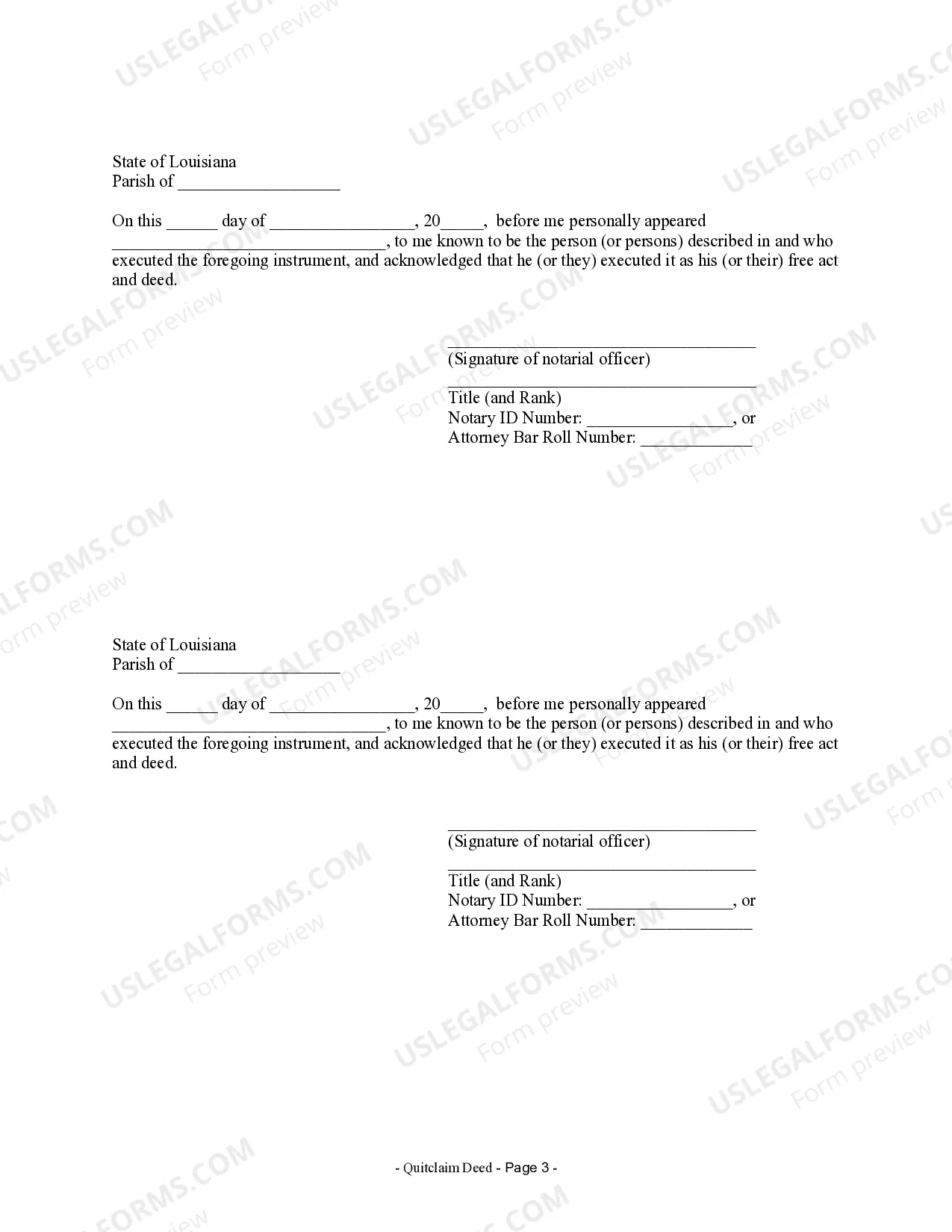 Preview Quitclaim Deed by Two Individuals to LLC