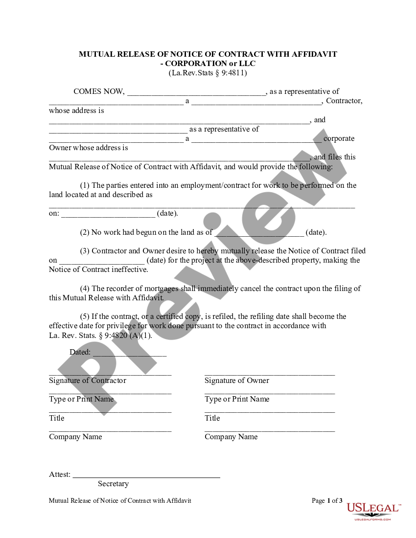 Affidavit For Llc | US Legal Forms