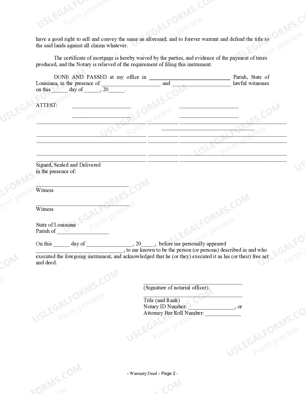 Preview Warranty Deed from two Individuals to Corporation