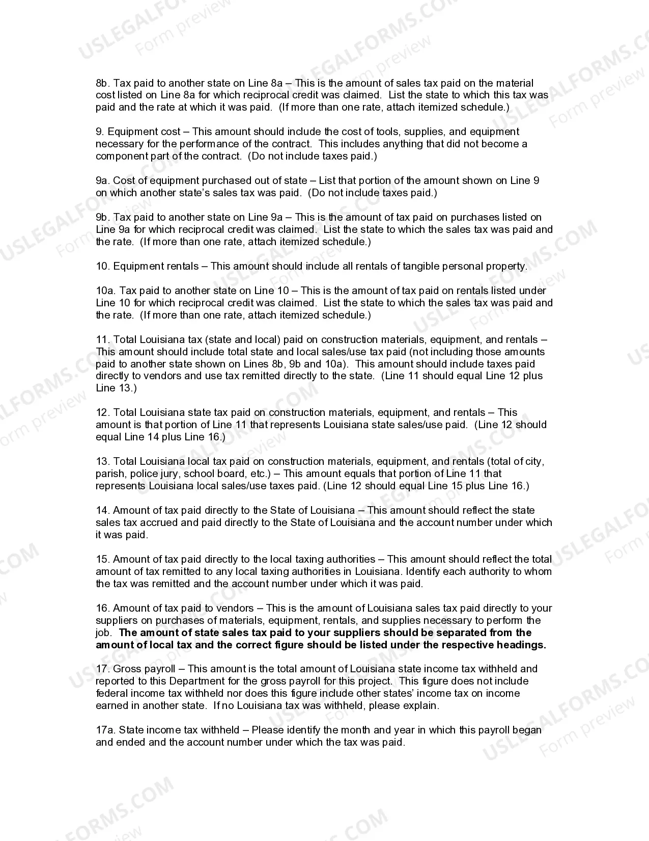 Preview Louisiana Contract Completion Form