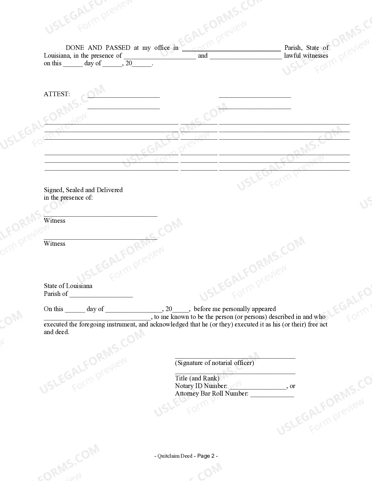 Preview Quitclaim Deed from Husband and Wife to LLC