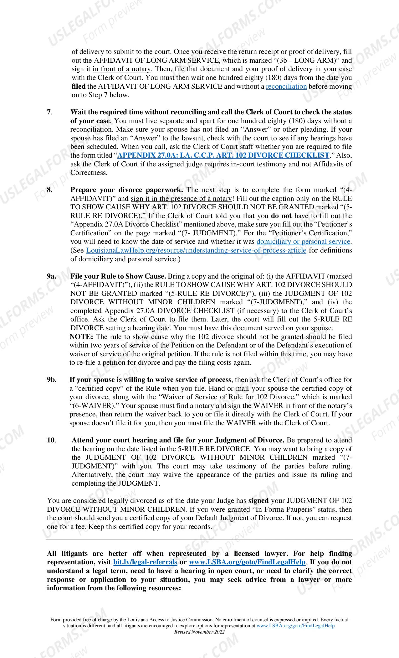 Preview Article 102 Divorce - No Minor Children - With Request for Incidental Relief