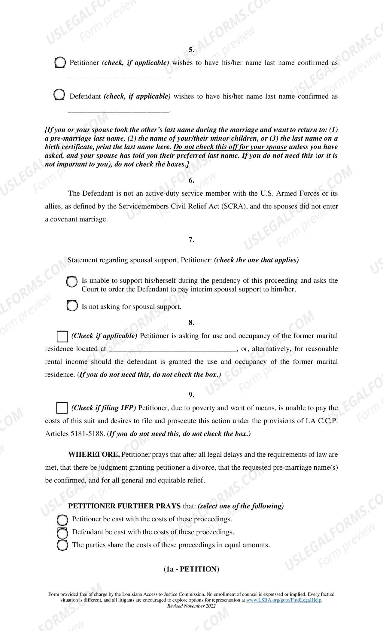 Preview Article 102 Divorce - No Minor Children - With Request for Incidental Relief