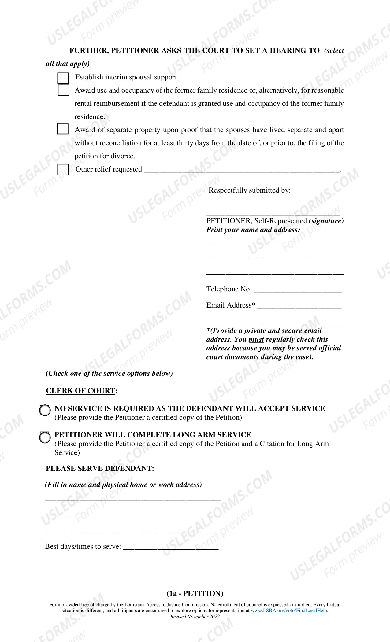 Preview Article 102 Divorce - No Minor Children - With Request for Incidental Relief