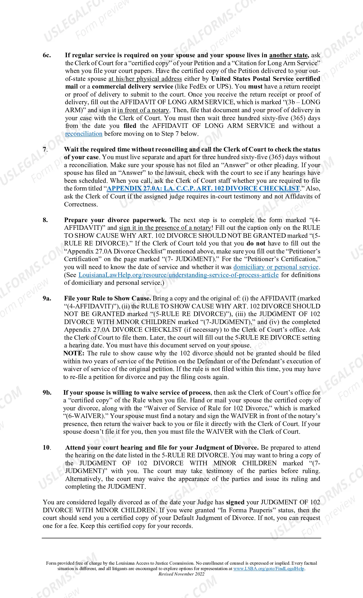 Preview Article 102 Divorce Package - Minor Children - With Request for Incidental Relief