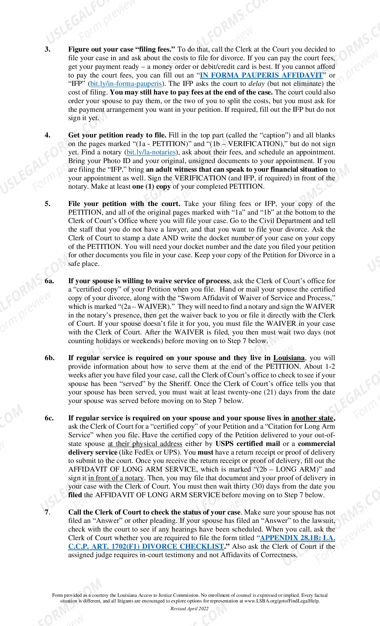Preview Article 103 Divorce Package - Minor Children - For Divorce Issue Only and for Requesting Use of Allowed Last Name