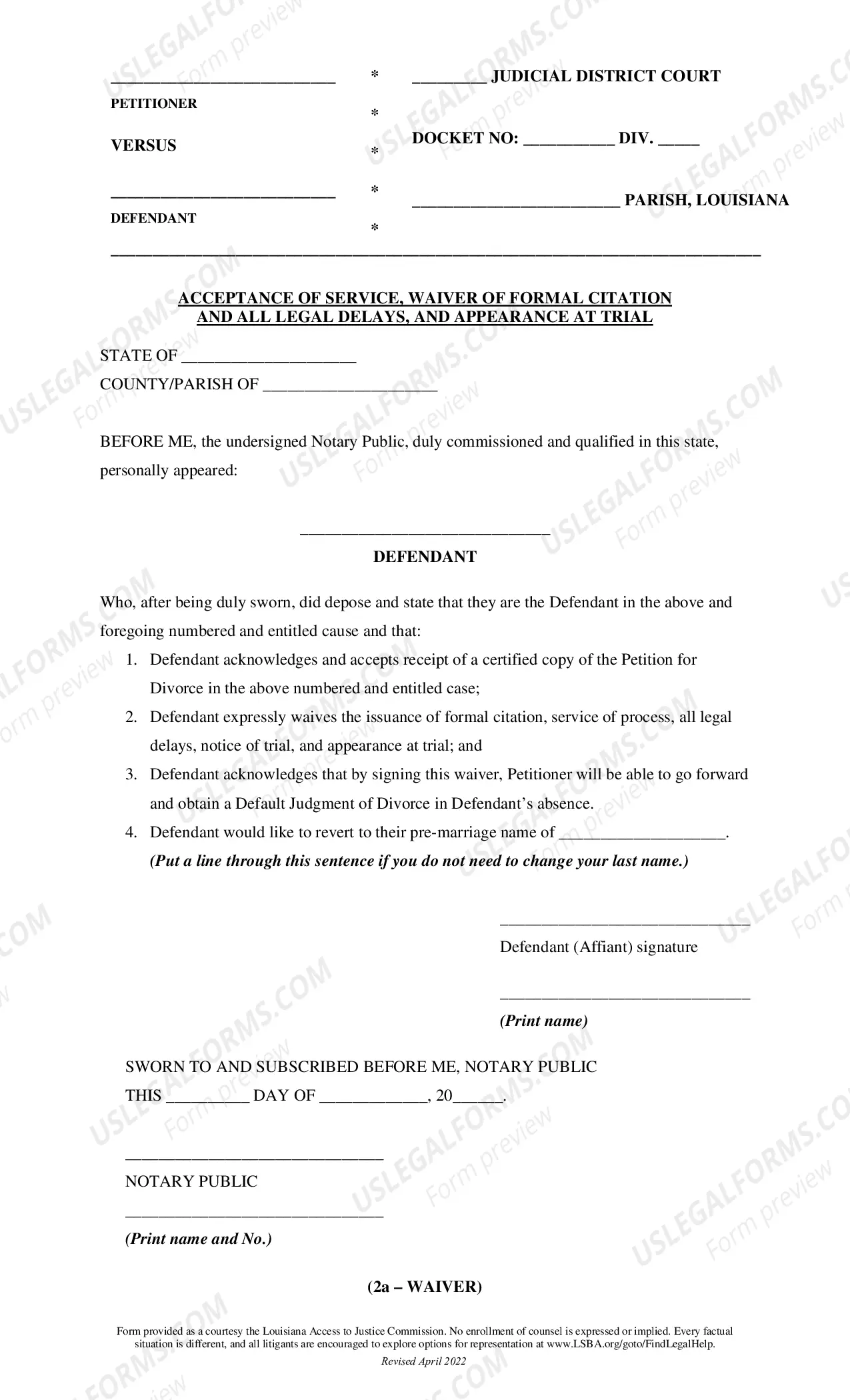 Preview Article 103 Divorce Package - Minor Children - For Divorce Issue Only and for Requesting Use of Allowed Last Name